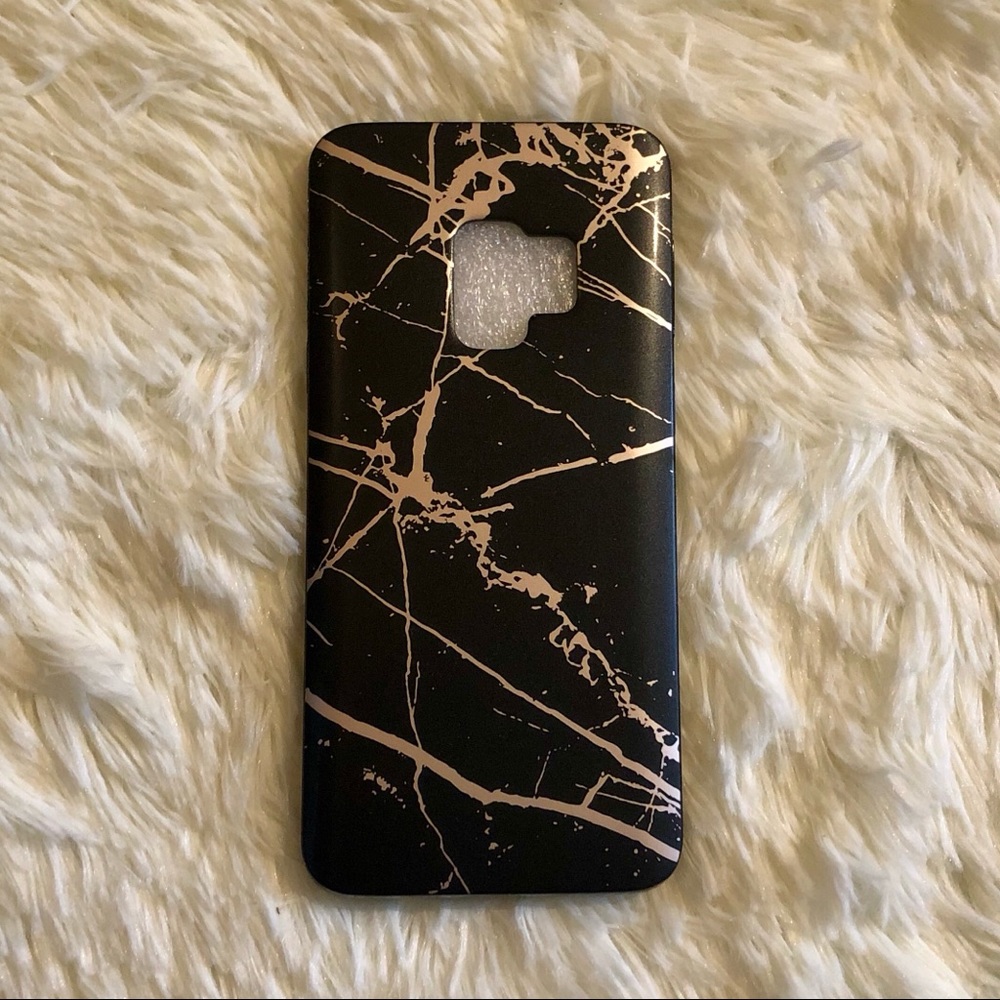 Samsung Galaxy S9 Case—Rose Gold & Black Marble